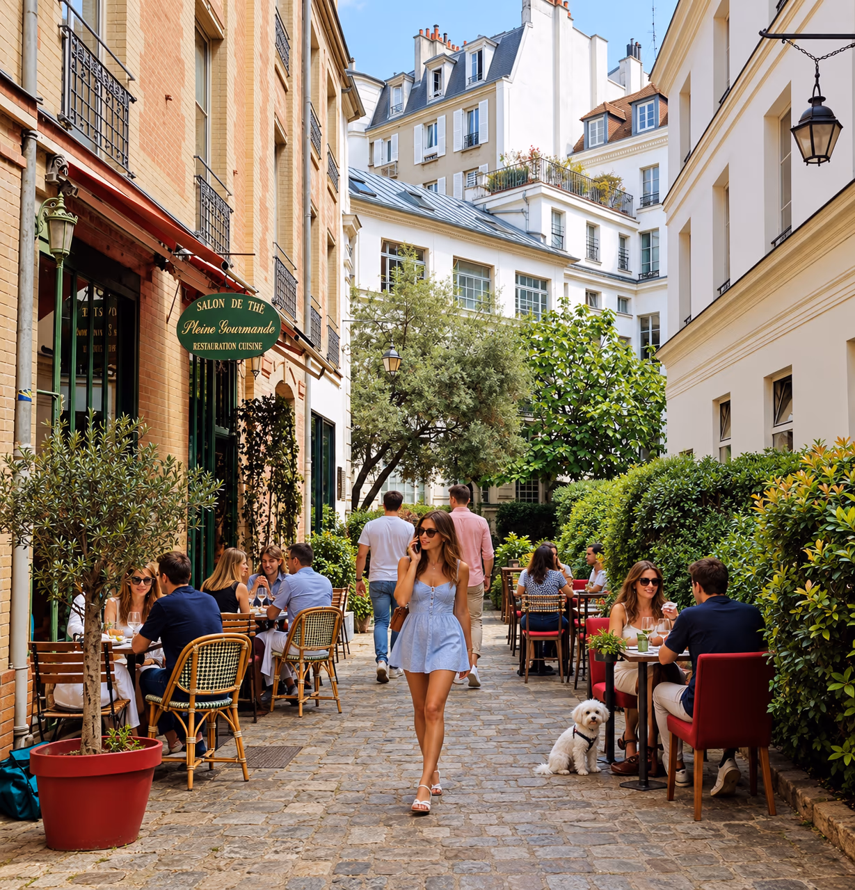 Charming street in Saint-Germain Des Pres in Paris