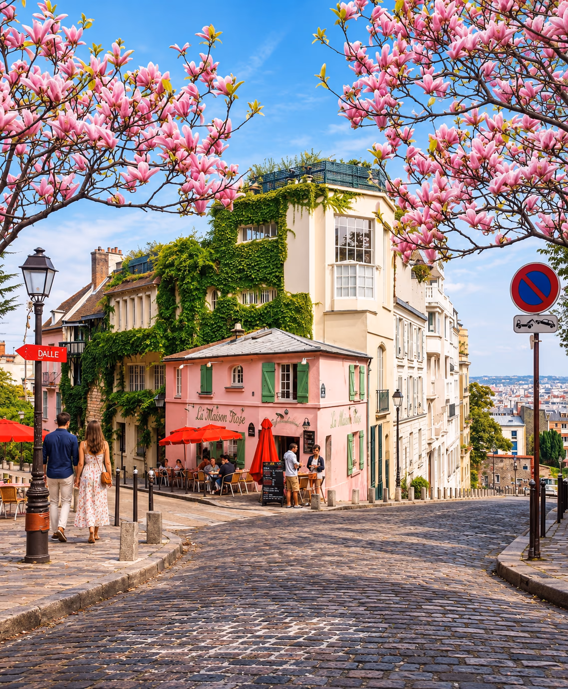 Charming street in Montmarte Paris 