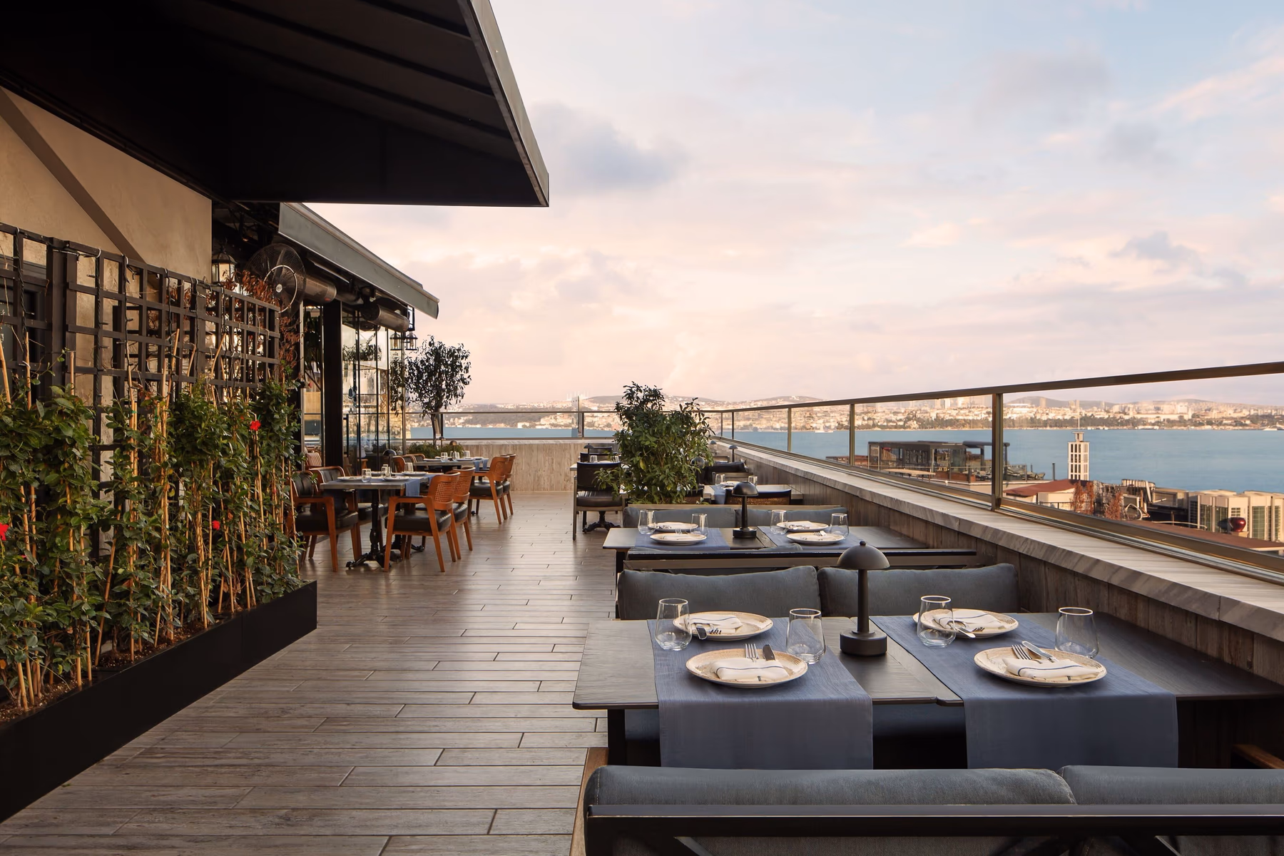 Rooftop restaurant terrace