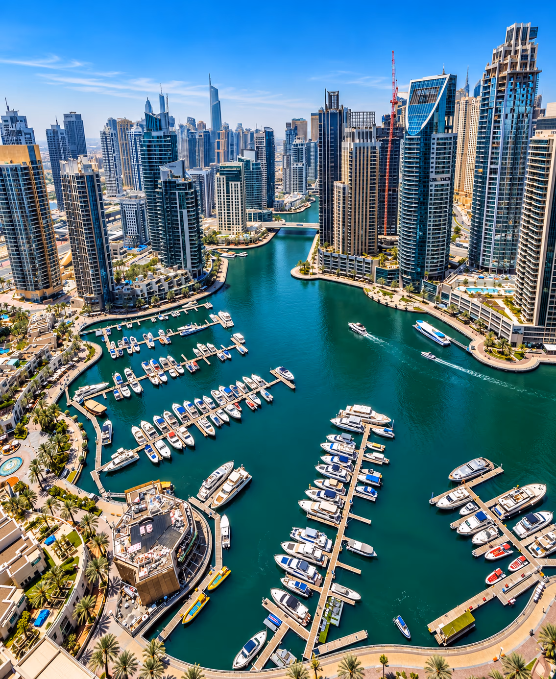 Aerial view of Dubai Marina 